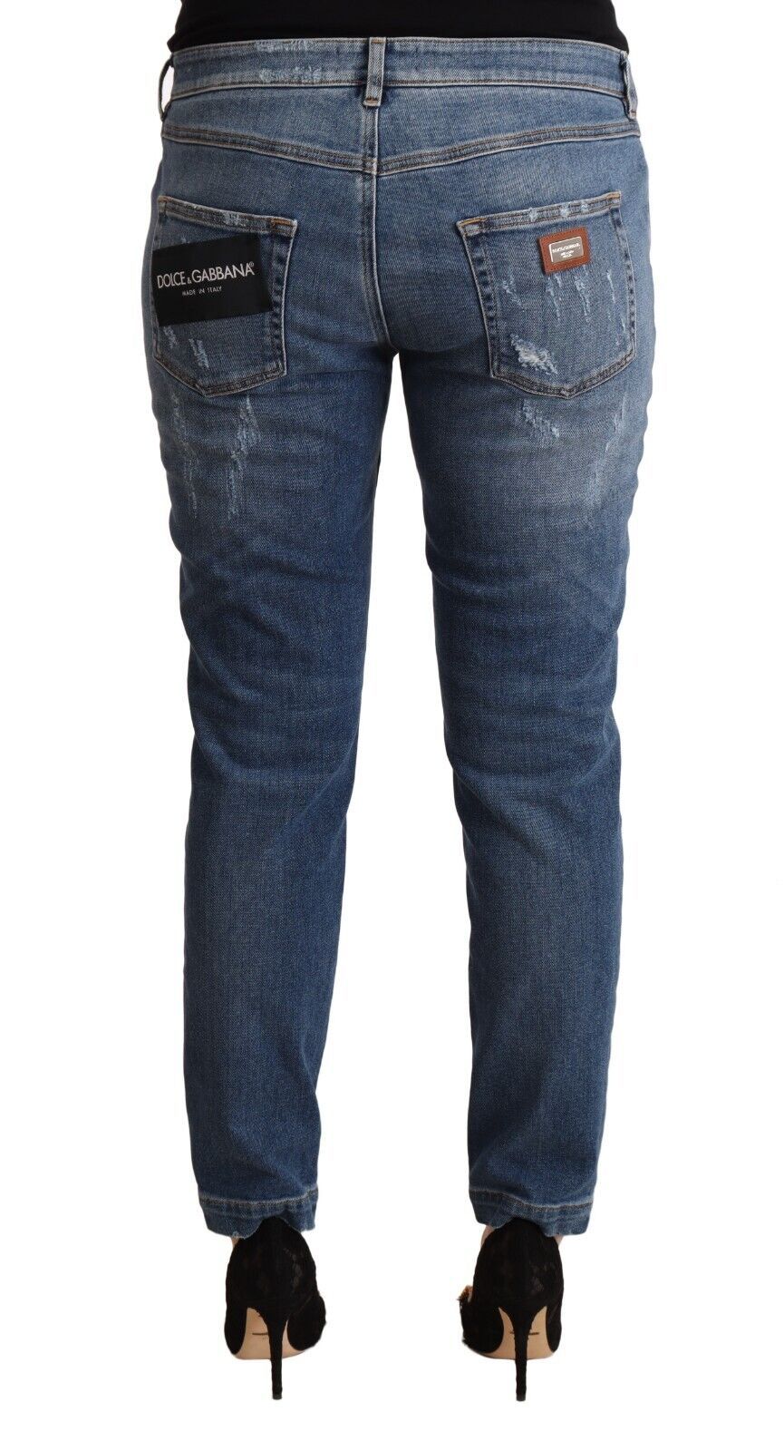 Dolce & Gabbana Elegant Distressed Skinny Denim Chic Look