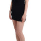 Roccobarocco Elegant Sleeveless Black Mini Dress with Gold Details