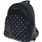 Michael Kors Elegant Leather ABBEY Backpack in Navy Blue