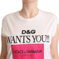 Dolce & Gabbana Chic White Cotton Crew Neck Tee