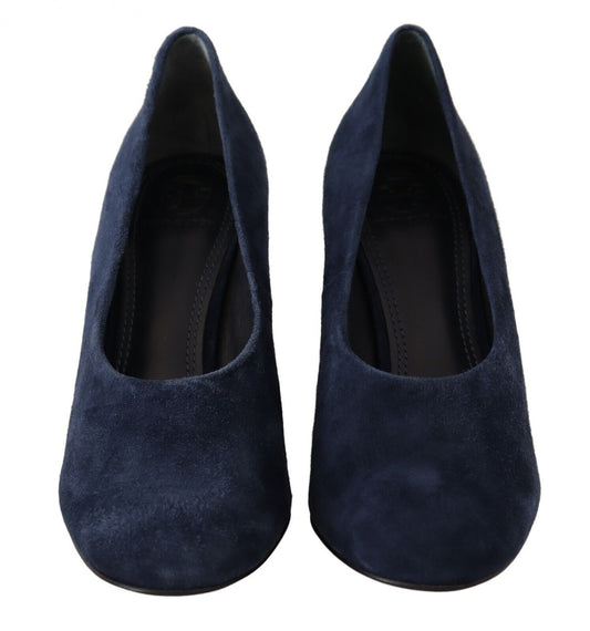 Tory Burch Elegant Navy Blue Suede Heels