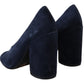 Tory Burch Elegant Navy Blue Suede Heels