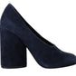 Tory Burch Elegant Navy Blue Suede Heels