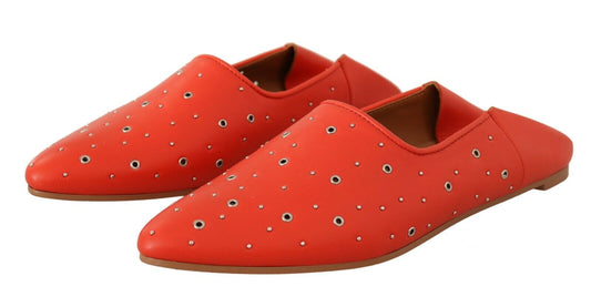 Chloé Elegant Orange Leather Flat Shoes