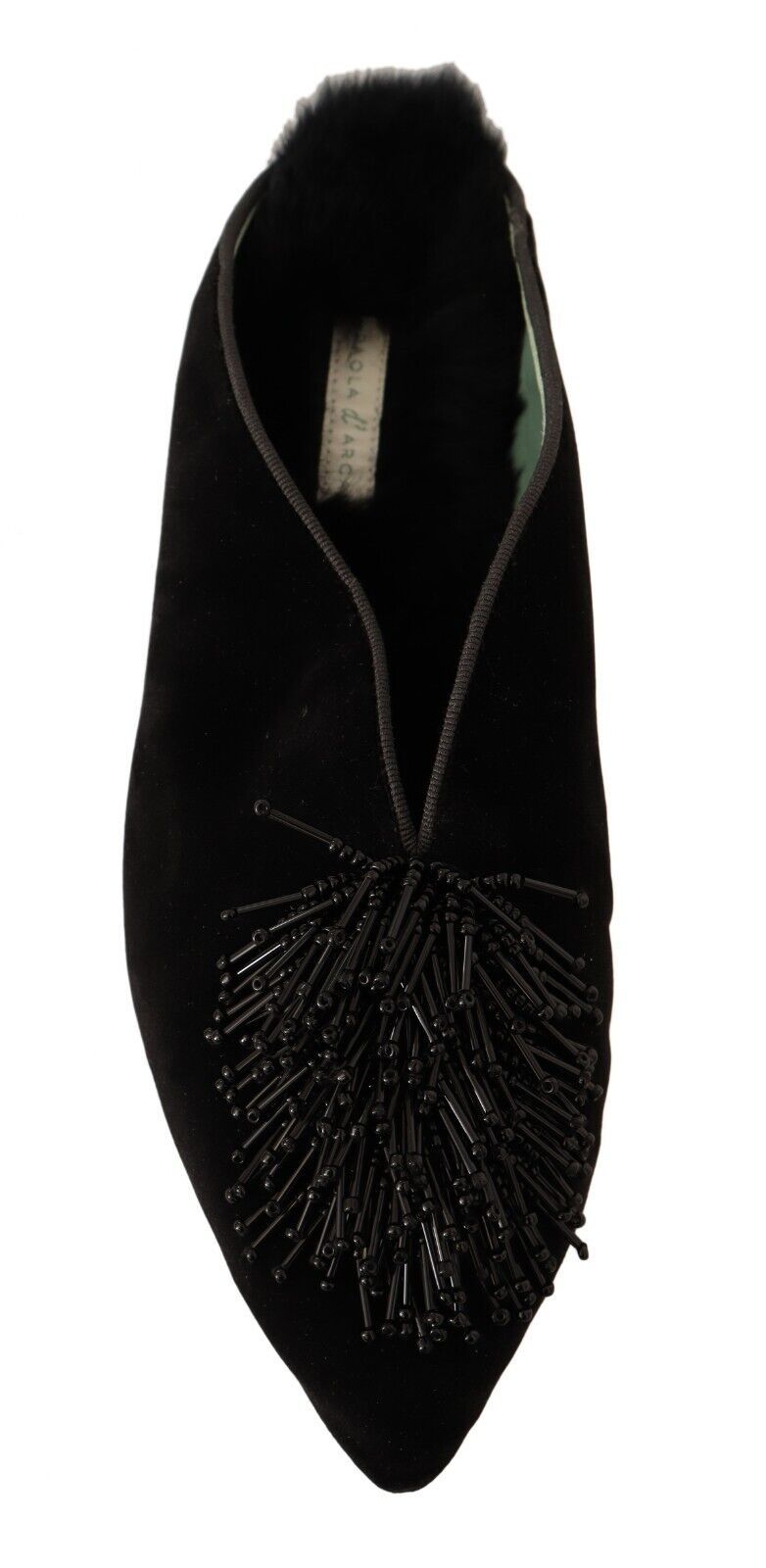 Paola D'Arcano Elegant Suede Leather Embellished Flats