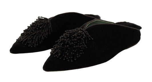 Paola D'Arcano Elegant Suede Leather Embellished Flats