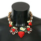 Dolce & Gabbana Elegant Strawberry Charm Crystal Necklace