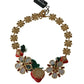 Dolce & Gabbana Elegant Strawberry Charm Crystal Necklace