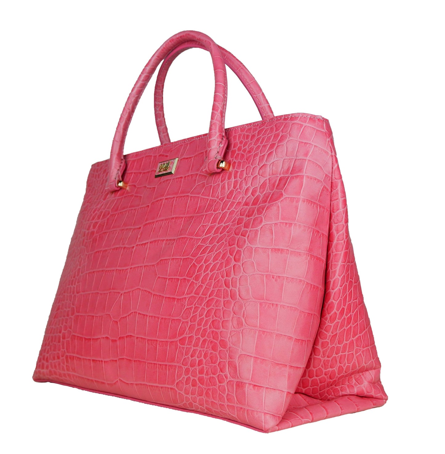 Cavalli Class Pink Vitello Leather Women Handbag