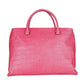 Cavalli Class Pink Vitello Leather Women Handbag