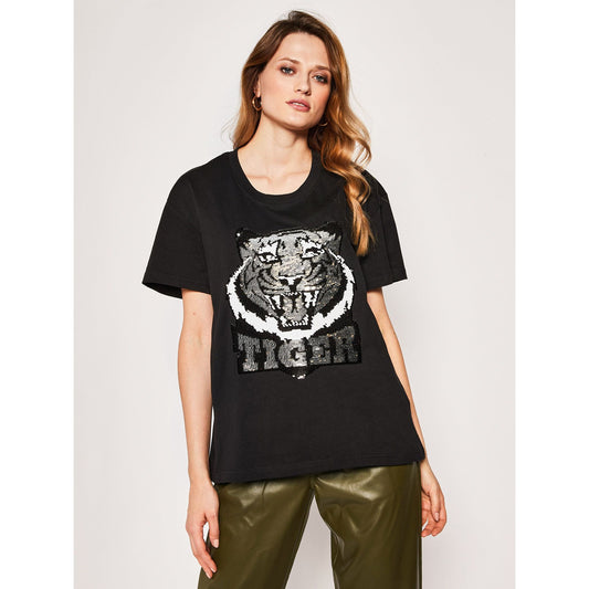 Silvian Heach Black Cotton Women T-Shirt