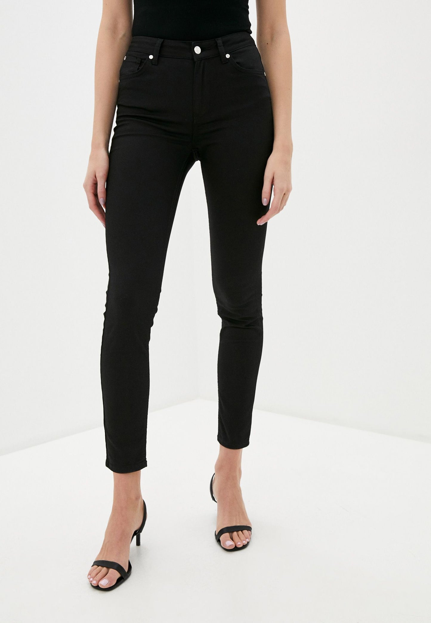 Silvian Heach Black Cotton Women's Slim Jean