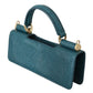 Dolce & Gabbana Elegant Blue Leather Top-Handle Flap Accessory