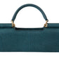 Dolce & Gabbana Elegant Blue Leather Top-Handle Flap Accessory