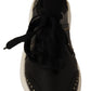 MY TWIN Chic Black Lace-Up Leather Sneakers