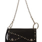 Dolce & Gabbana Elegant Black Leather Shoulder Bag with Silver Detailing