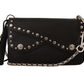 Dolce & Gabbana Elegant Black Leather Shoulder Bag with Silver Detailing