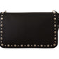 Dolce & Gabbana Elegant Black Leather Shoulder Bag with Silver Detailing