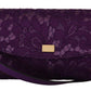 Dolce & Gabbana Elegant Purple Cross Body Clutch with Gold Accents