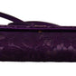 Dolce & Gabbana Elegant Purple Cross Body Clutch with Gold Accents