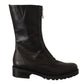 Patrizia Pepe Elegant Black Leather High Boots