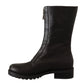 Patrizia Pepe Elegant Black Leather High Boots