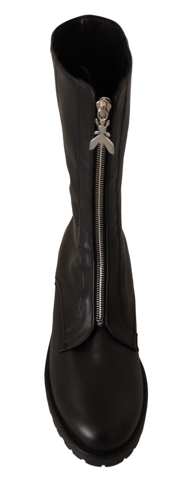 Patrizia Pepe Elegant Black Leather High Boots