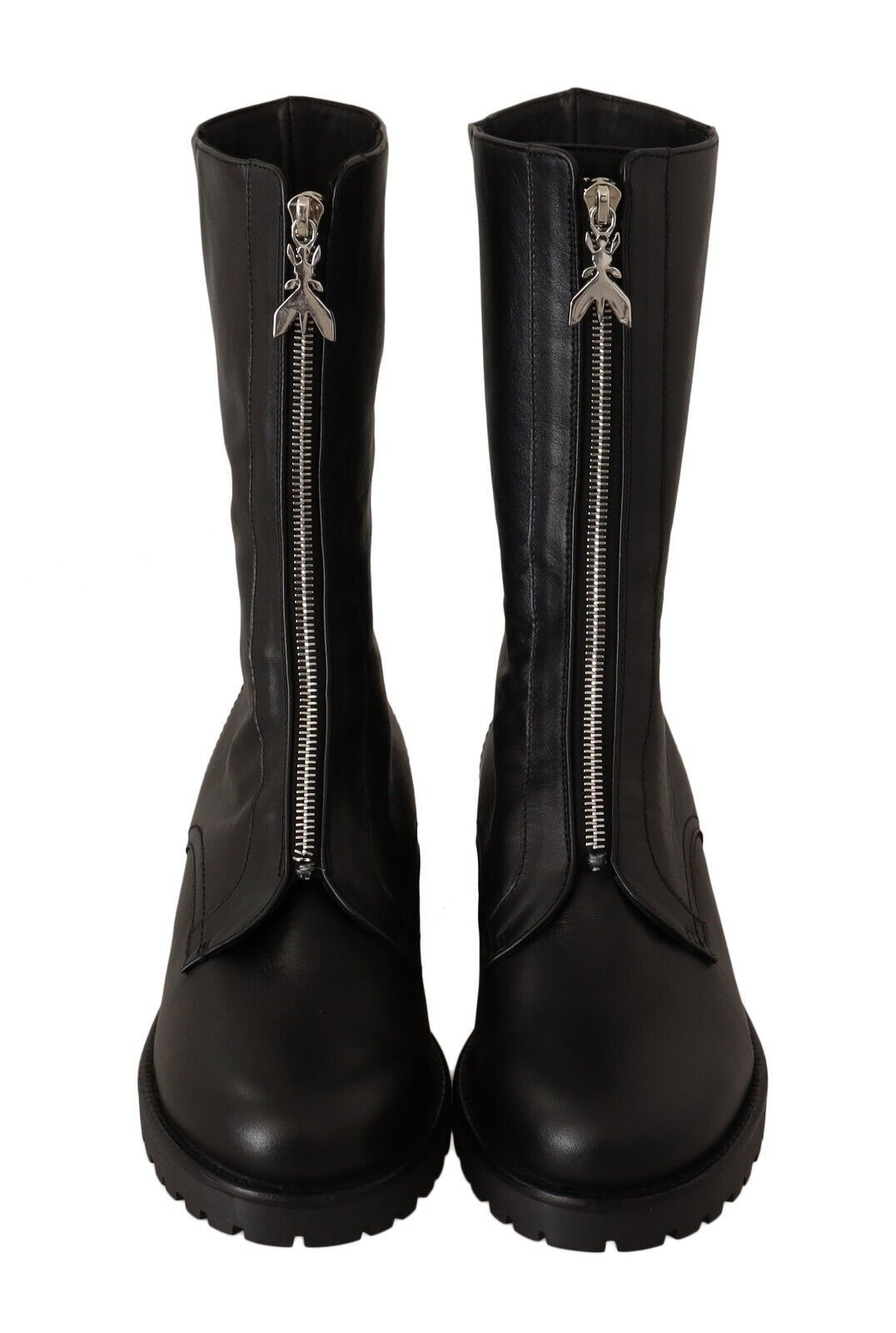 Patrizia Pepe Elegant Black Leather High Boots