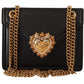 Dolce & Gabbana Elegant Black Leather Devotion Shoulder Bag