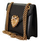 Dolce & Gabbana Elegant Black Leather Devotion Shoulder Bag