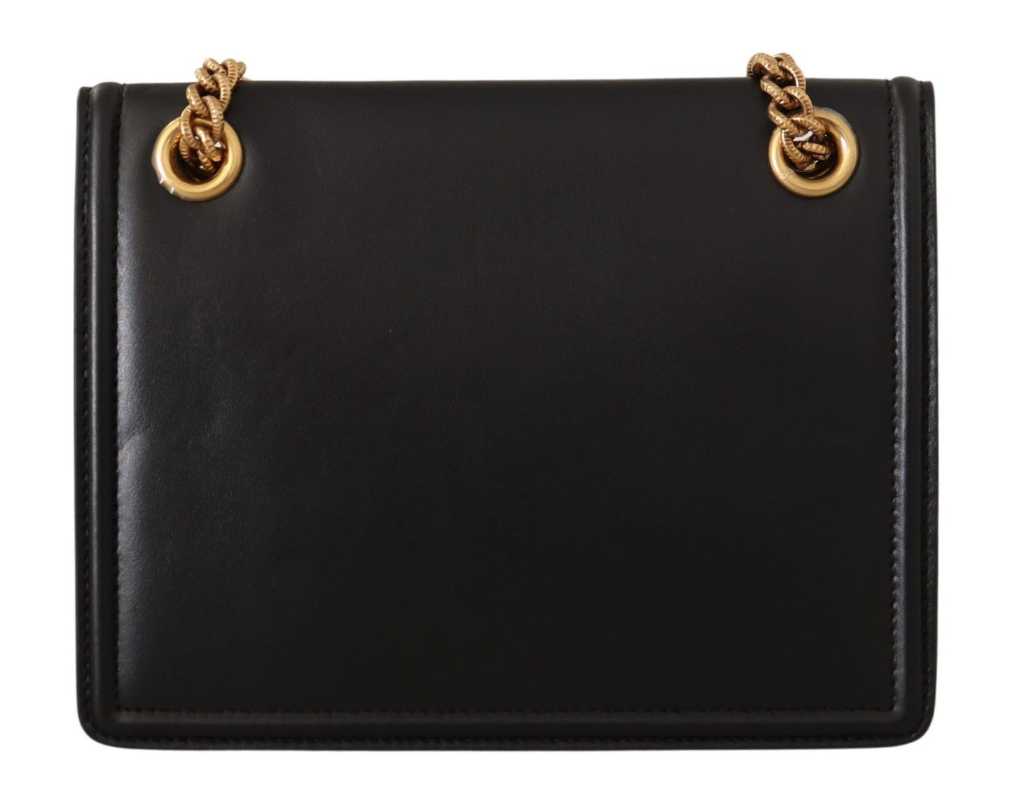 Dolce & Gabbana Elegant Black Leather Devotion Shoulder Bag