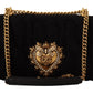 Dolce & Gabbana Sumptuous Black Wool-Cashmere Shoulder Bag