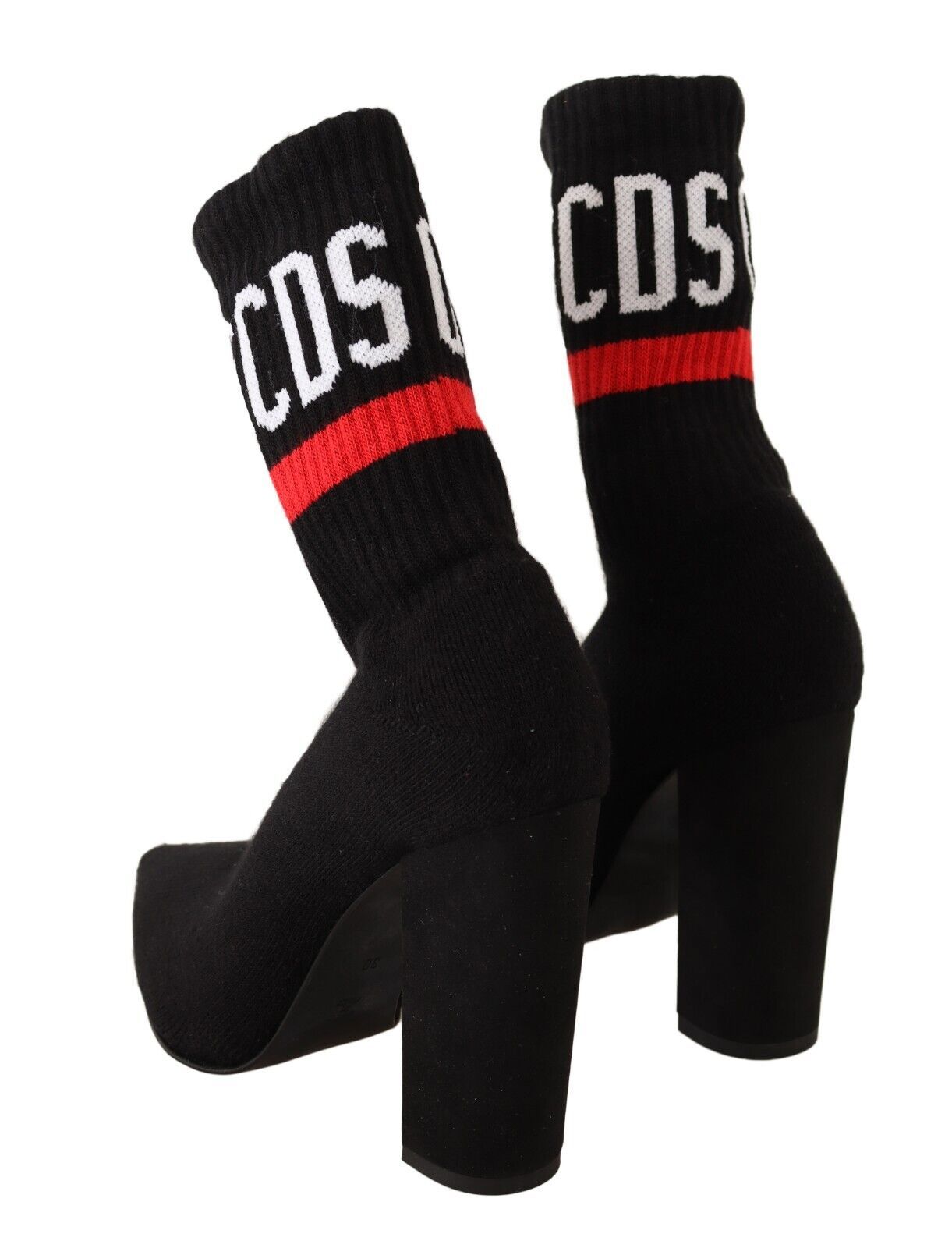 GCDS Chic Suede Ankle Boots with Logo Socks Accent