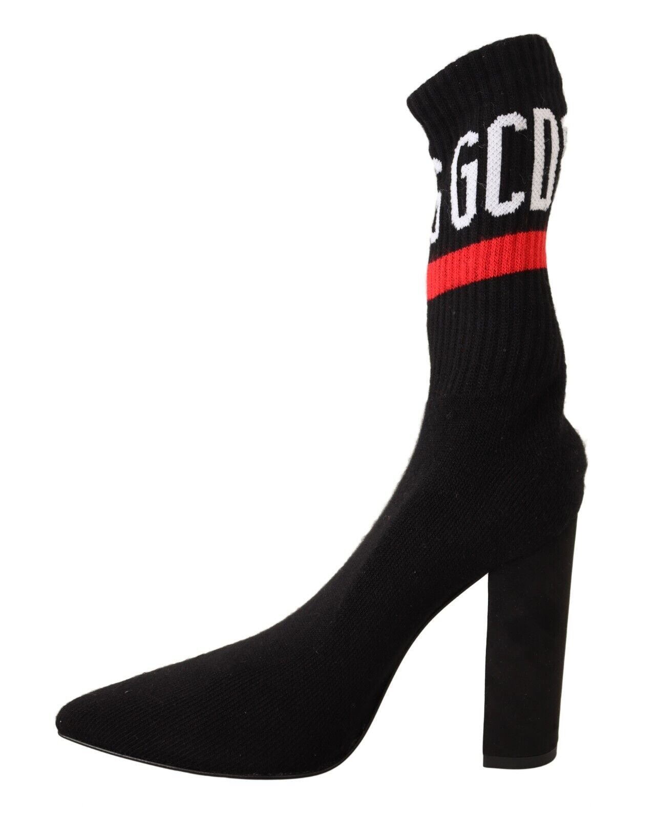 GCDS Chic Suede Ankle Boots with Logo Socks Accent