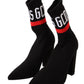 GCDS Chic Suede Ankle Boots with Logo Socks Accent