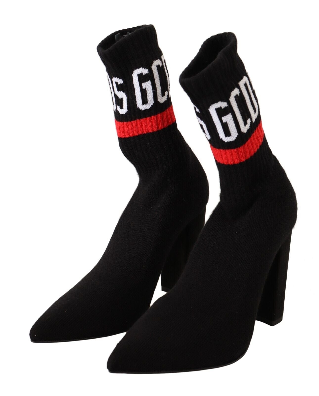 GCDS Chic Suede Ankle Boots with Logo Socks Accent