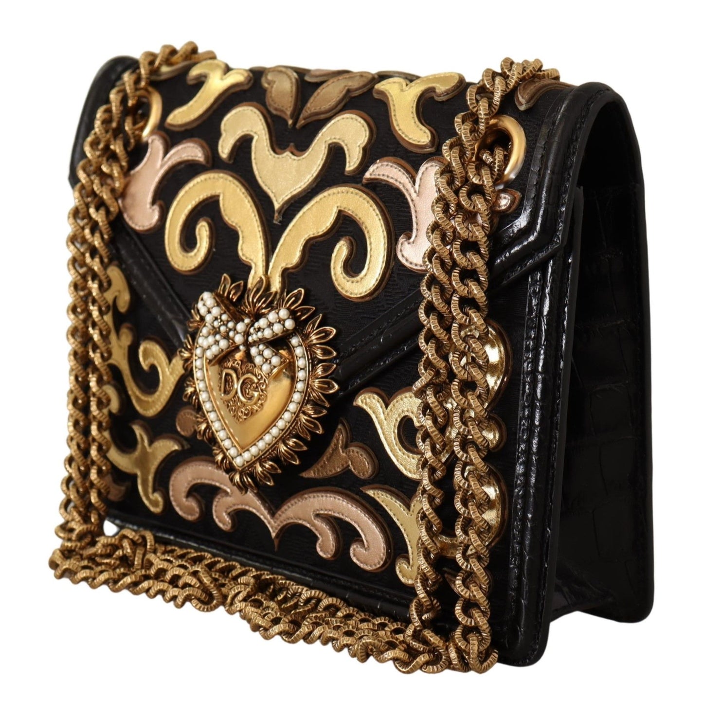 Dolce & Gabbana Chic Devotion Gold & Black Shoulder Bag