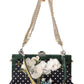 Dolce & Gabbana Elegant Floral & Polka Dot Evening Clutch