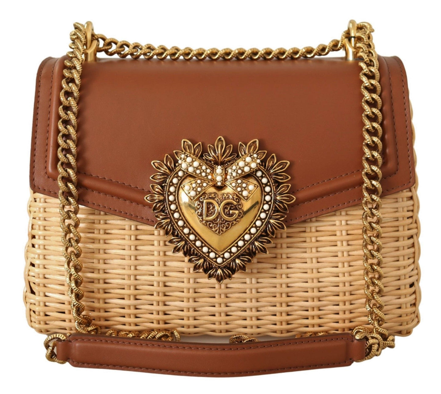 Dolce & Gabbana Elegant Beige Devotion Shoulder Bag