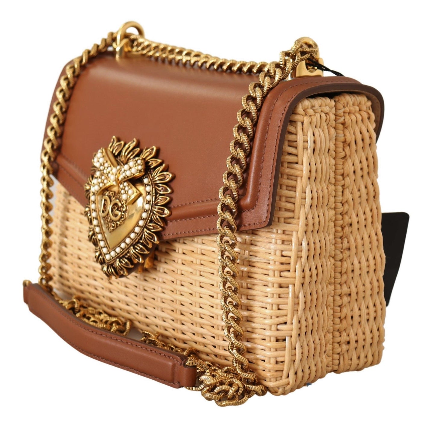 Dolce & Gabbana Elegant Beige Devotion Shoulder Bag