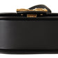 Dolce & Gabbana Elegant Black Leather Shoulder Bag with Gold Detailing