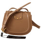 Dolce & Gabbana Elegant Beige Leather Shoulder Bag with Gold Detailing