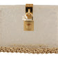 Dolce & Gabbana Chic White Box Clutch with Detachable Gold Chain