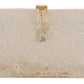 Dolce & Gabbana Chic White Box Clutch with Detachable Gold Chain