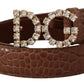 Dolce & Gabbana Elegant Crystal Buckle Leather Belt