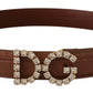 Dolce & Gabbana Elegant Crystal Buckle Leather Belt