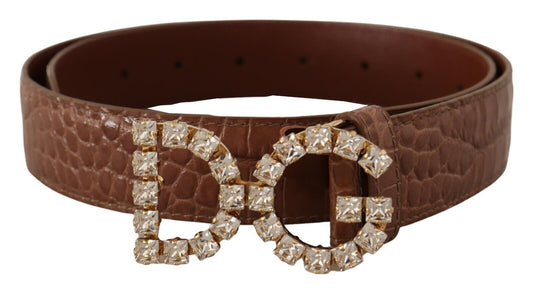 Dolce & Gabbana Elegant Crystal Buckle Leather Belt