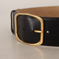 Dolce & Gabbana Elegant Black Leather Belt with Gold Buckle