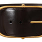 Dolce & Gabbana Elegant Leather Belt with Gold Oval Buckle