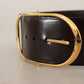 Dolce & Gabbana Elegant Leather Belt with Gold Oval Buckle